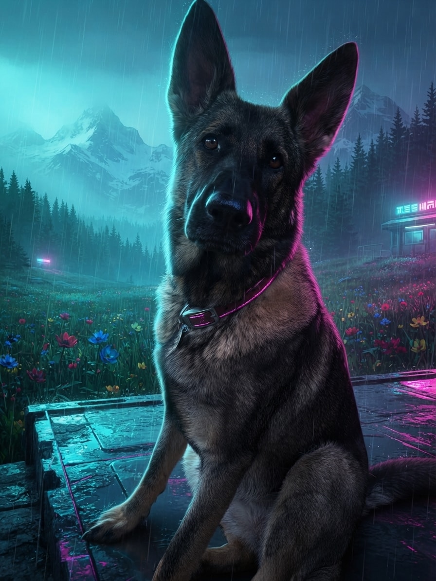 Pet generated in Neon Rain